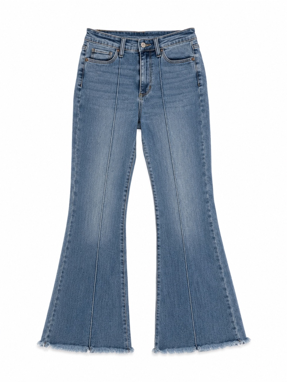 Judy Blue Flare Jeans Women's Size 1/25 High Rise Raw Hem Stretch Light Wash